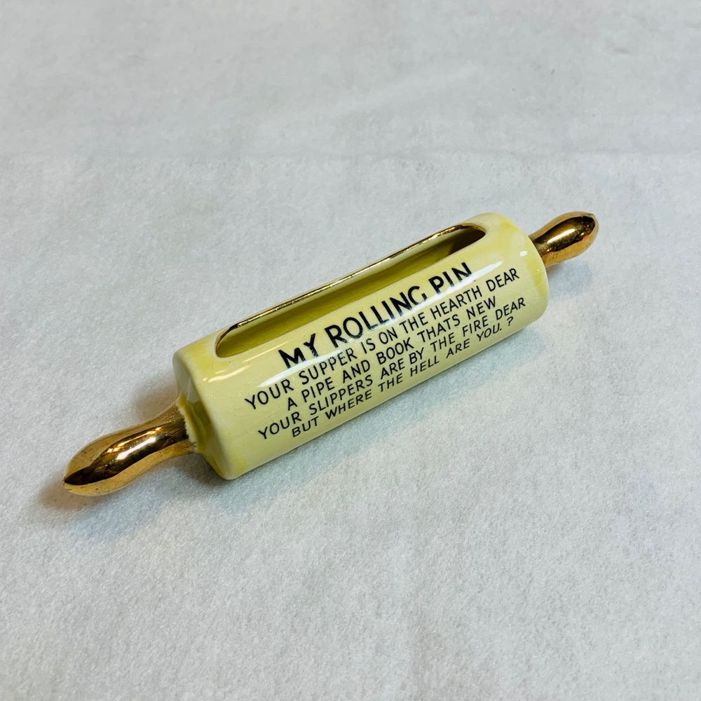 Ceramic Rolling Pin Recipe or Business Card Holder - Picture 8 of 9